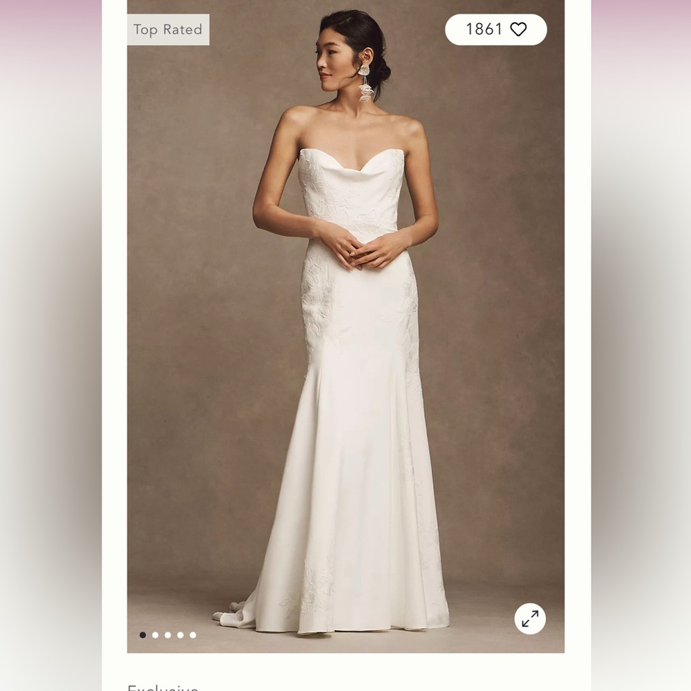 Jenny Yoo Naomi Strapless Crepe Wedding Gown